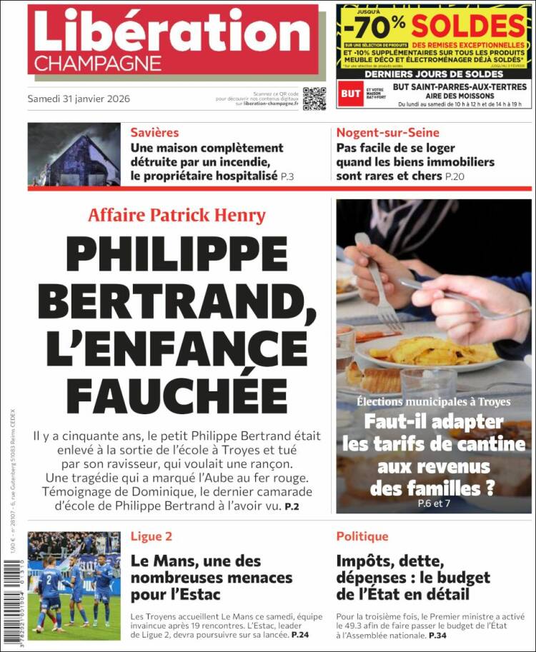Portada de Libération Champagne (Francia)