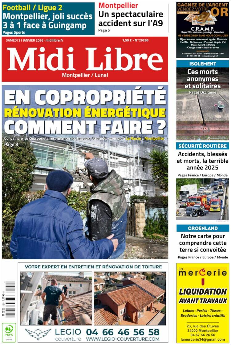 Portada de Midi Libre (Francia)