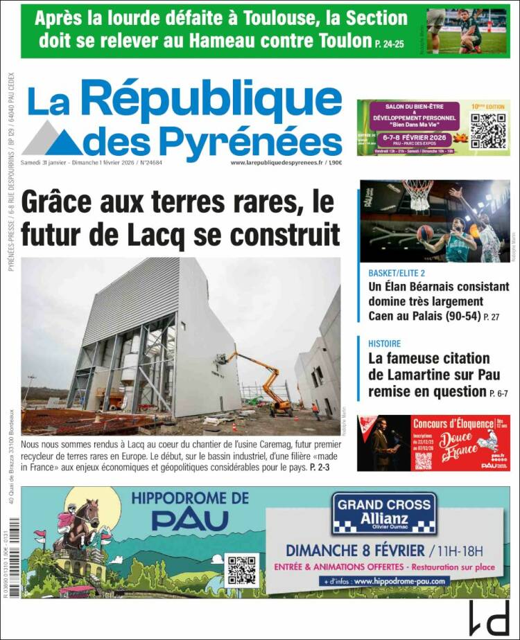 Portada de La République des Pyrénées (Francia)