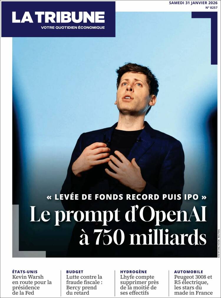 Portada de La Tribune (Francia)