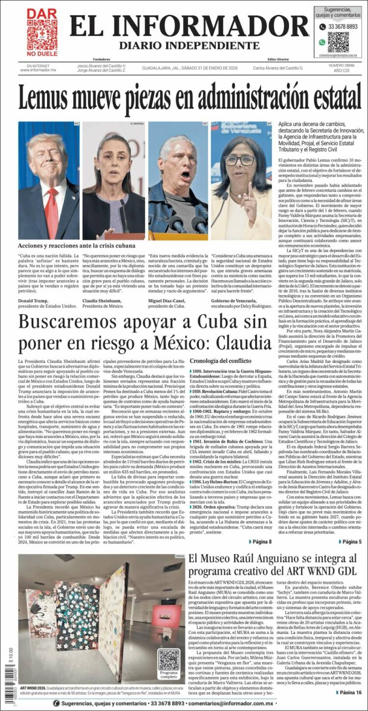 Portada de El Informador (M&eacute;xico)