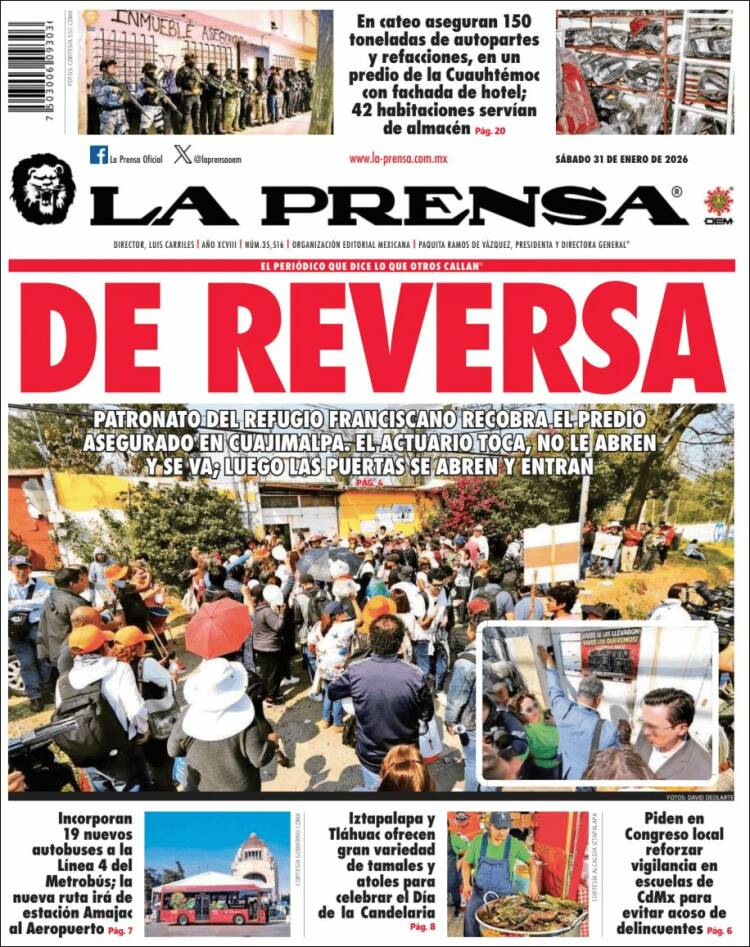 Portada de La Prensa (M&eacute;xico)