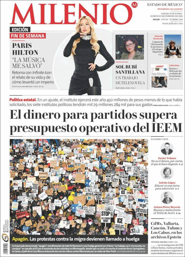 Portada de Milenio - Estado de México (M&eacute;xico)