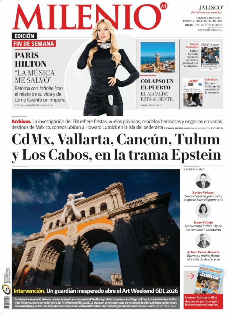 Portada de Milenio - Jalisco (M&eacute;xico)