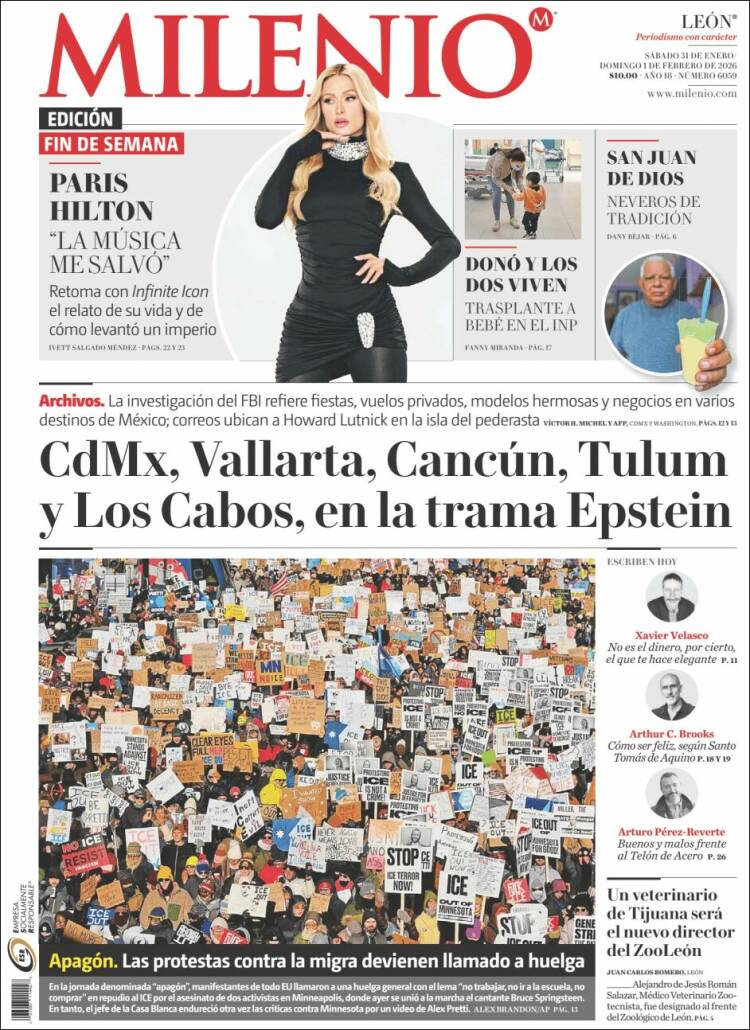 Portada de Milenio de León (M&eacute;xico)