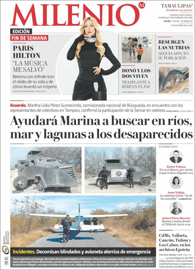 Portada de Milenio - Tamaulipas (M&eacute;xico)
