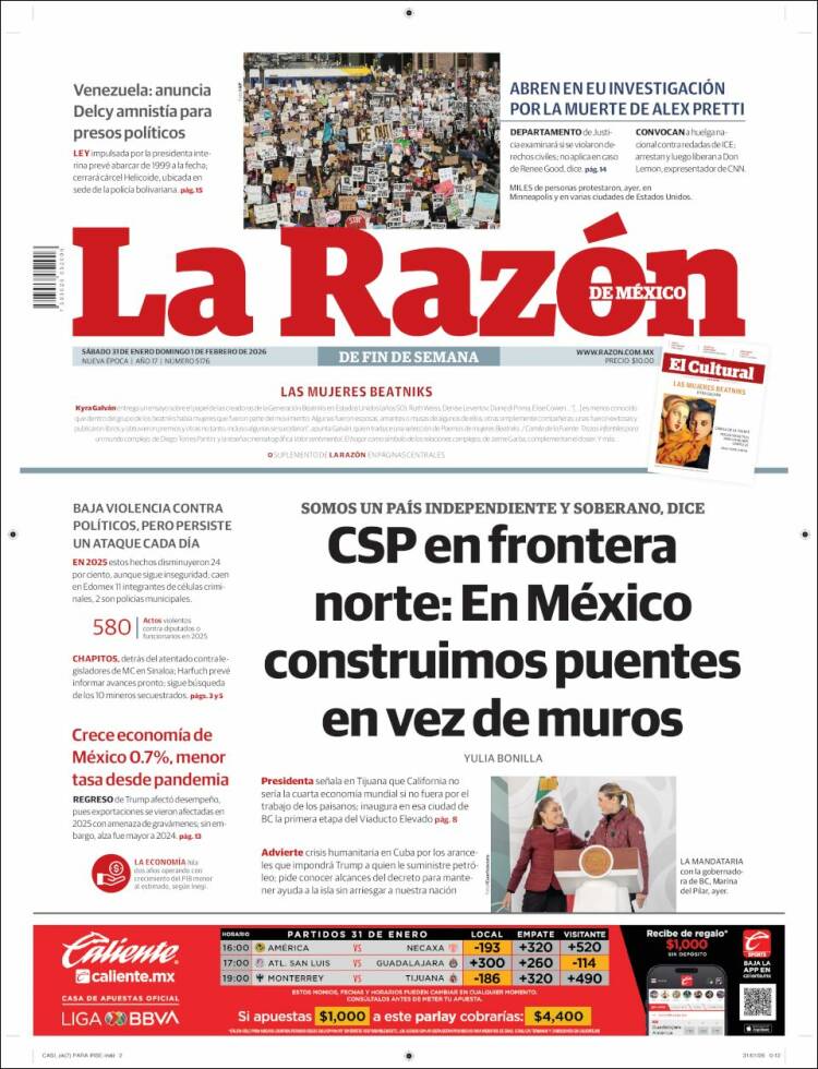 Portada de La Razón (M&eacute;xico)
