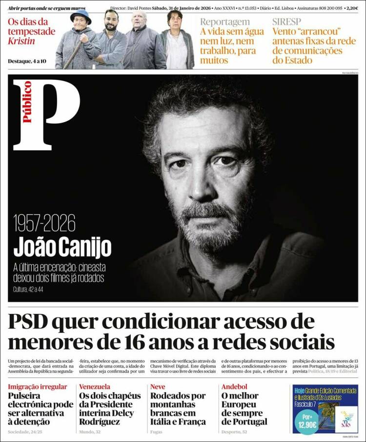 Portada de Público (Portugal)