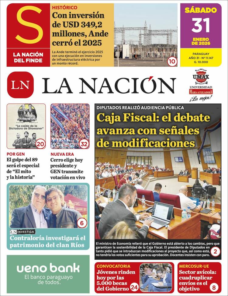 Portada de La Nación (Paraguay)