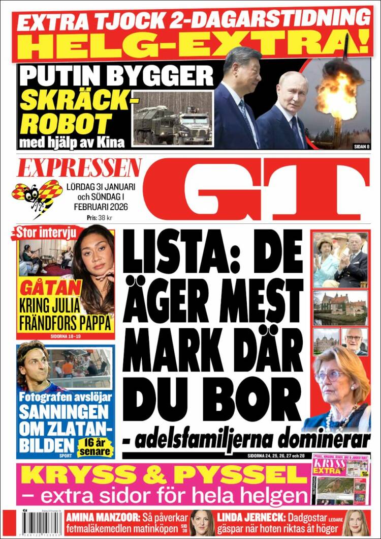 Portada de Göteborgstidningen (Suecia)