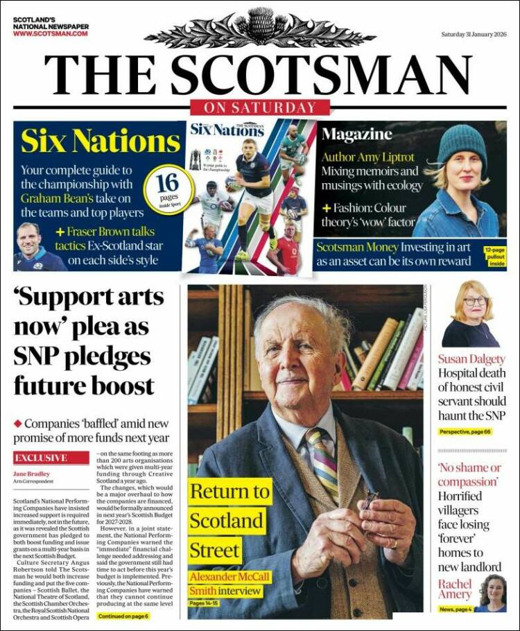 Portada de The Scotsman (Reino Unido)