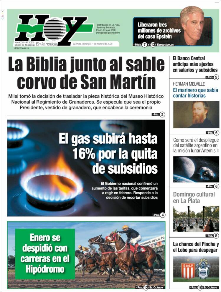 Portada de Diario Hoy (Argentina)