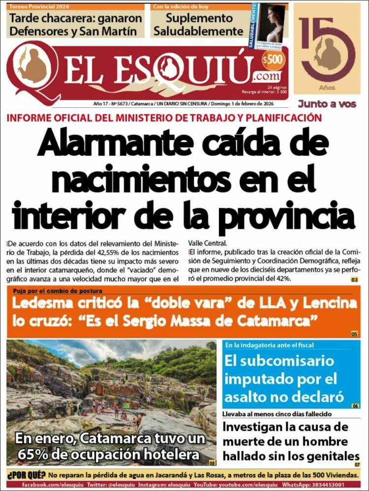 Portada de El Esquiu (Argentina)