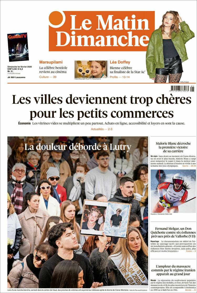 Portada de Le Matin (Suiza)