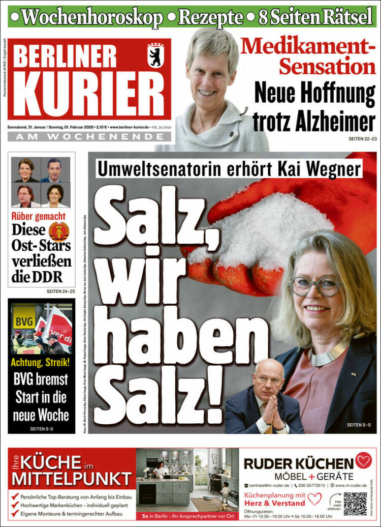 Portada de Berliner Kurier - Startseite BK (Alemania)