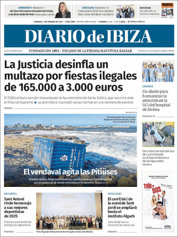 Portada de Diario de Ibiza (Espa&ntilde;a)