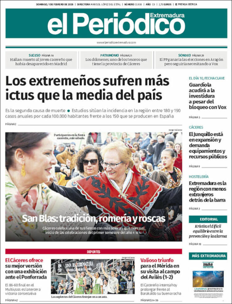 Portada de El Periódico de Extremadura (Espa&ntilde;a)