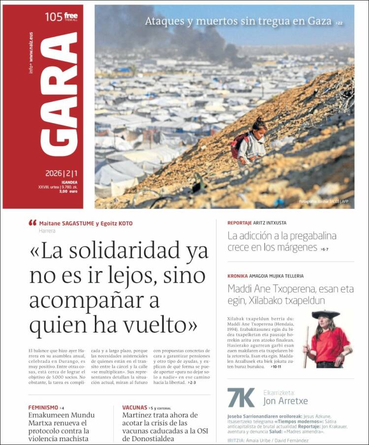 Portada de Gara (Espa&ntilde;a)