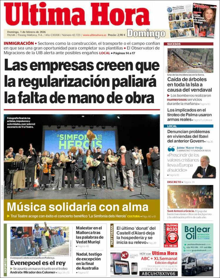 Portada de Última Hora (Espa&ntilde;a)