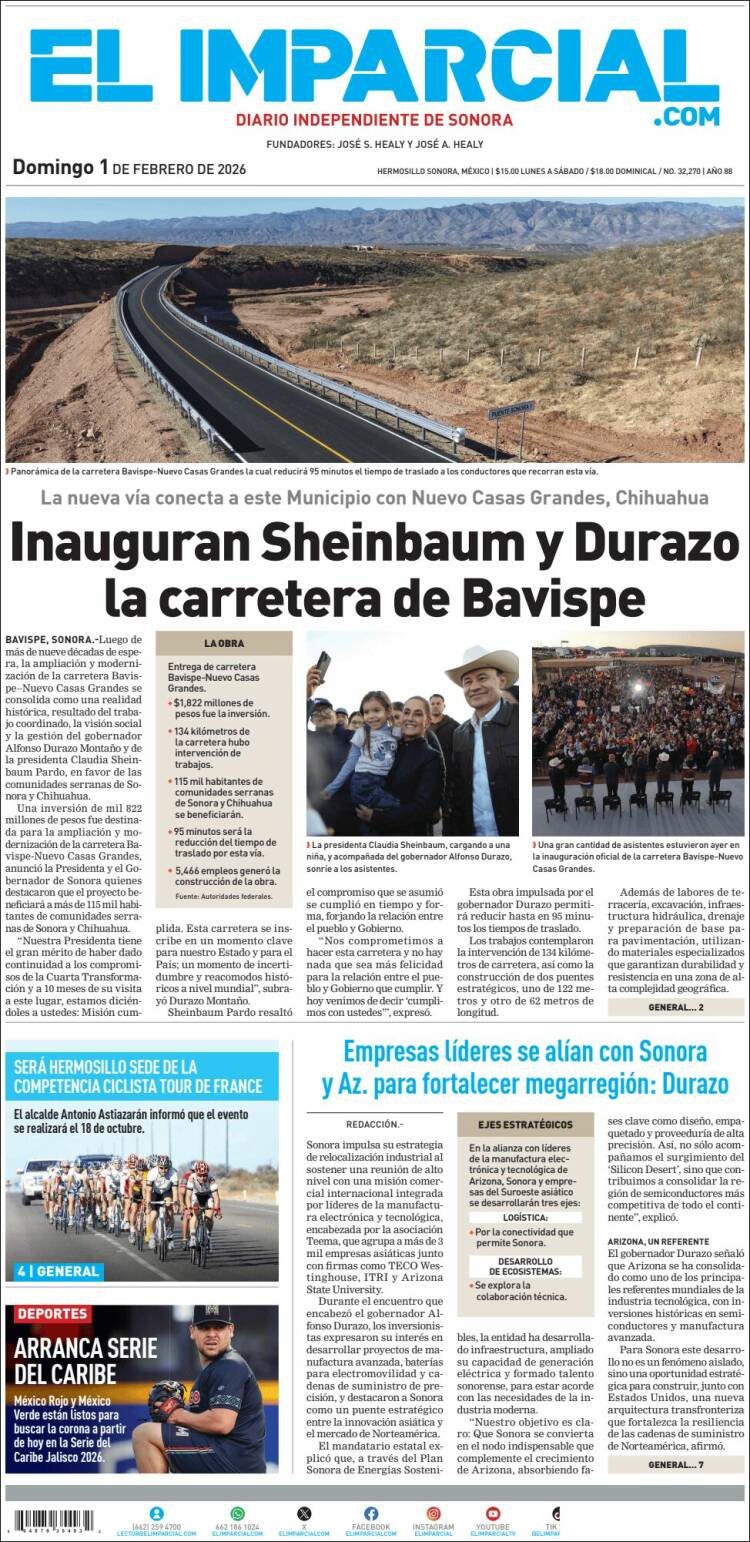 Portada de El Imparcial (M&eacute;xico)