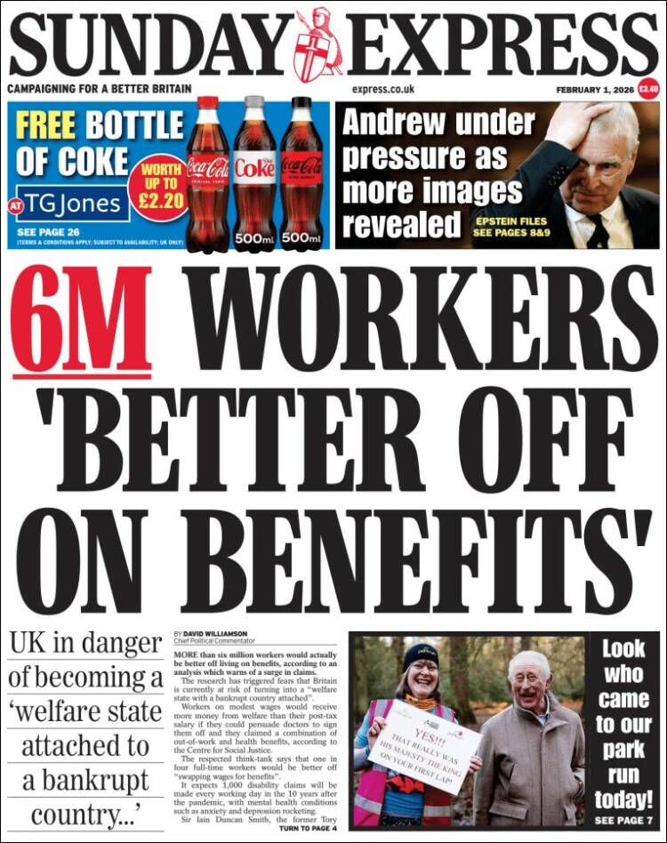 Portada de Daily Express (Reino Unido)