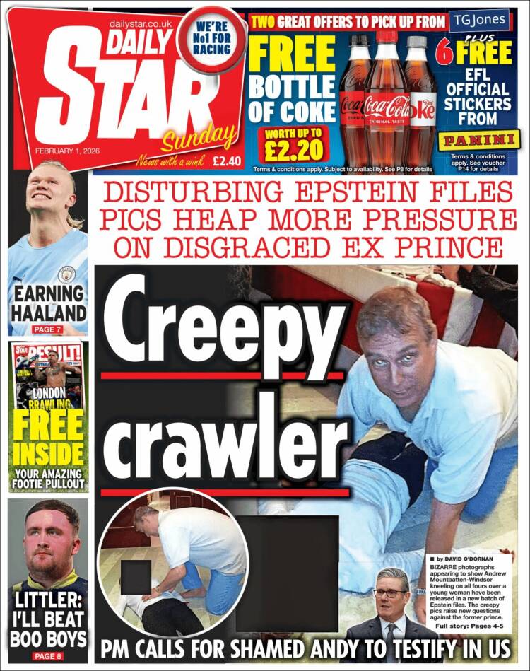 Portada de Daily Star (Reino Unido)