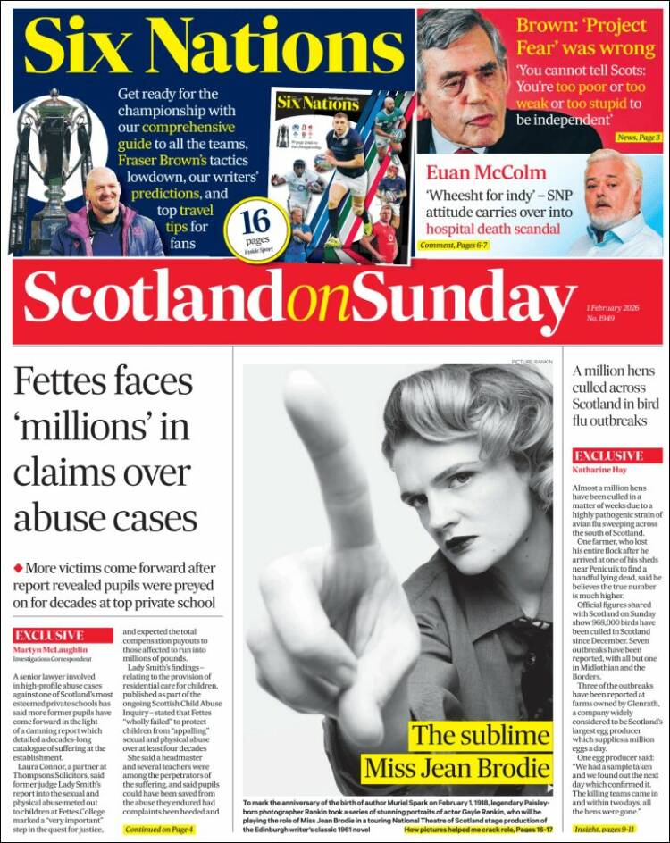 Portada de The Scotsman (Reino Unido)
