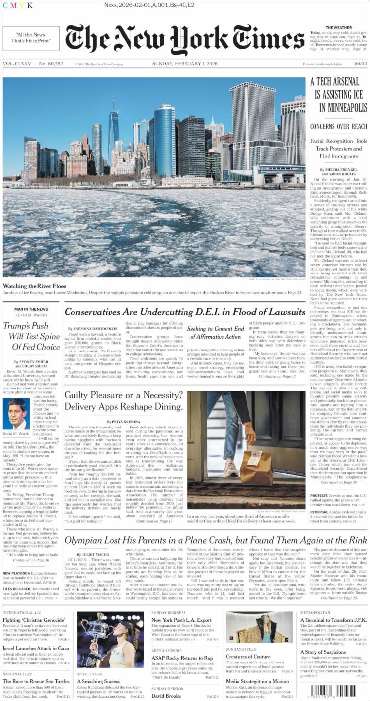 Portada de New York Times (USA)