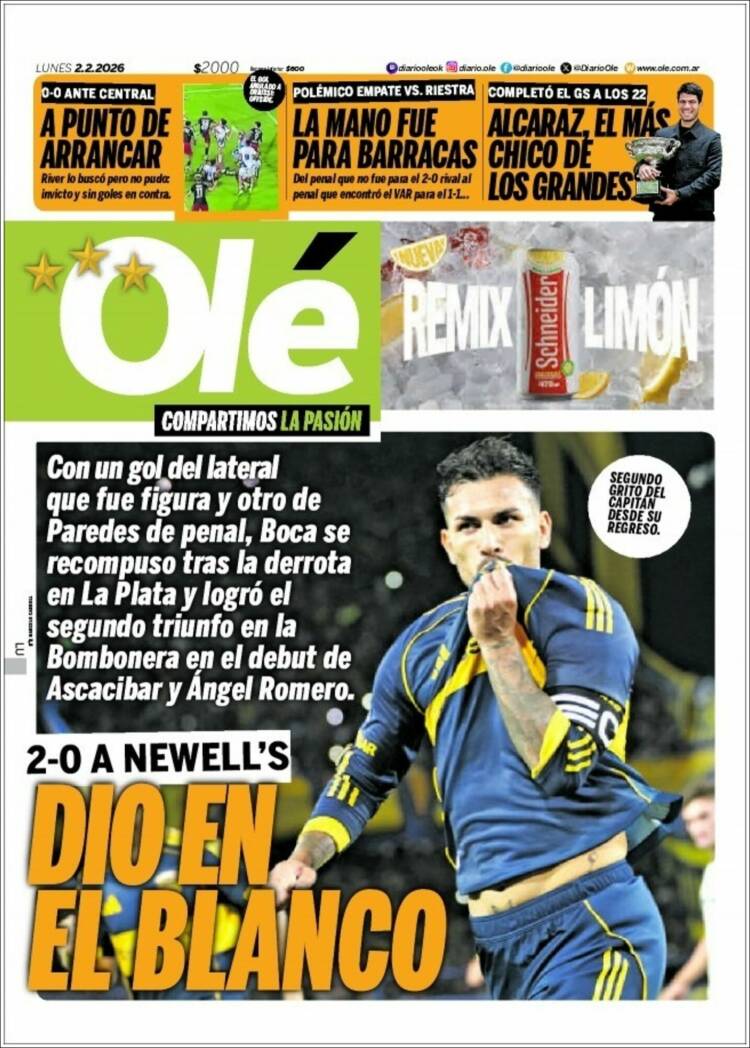 Portada de Olé (Argentina)