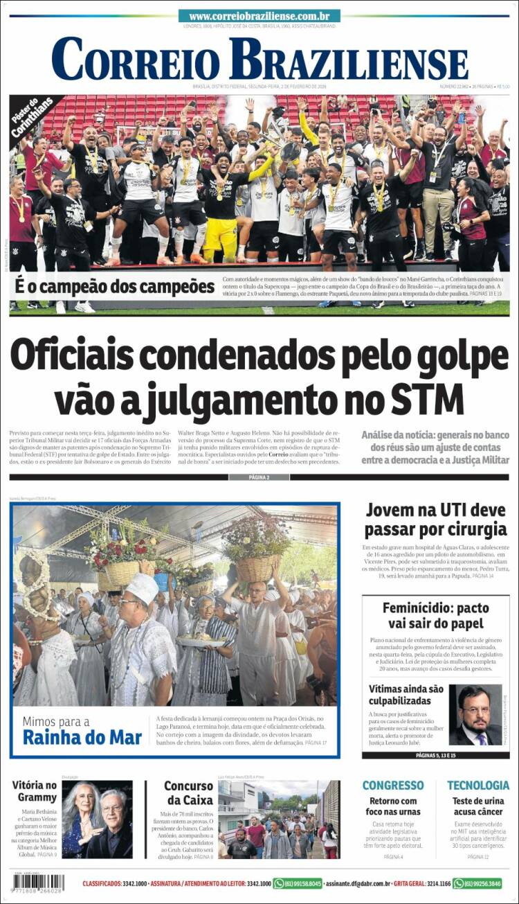 Portada de Correio Braziliense (Brasil)