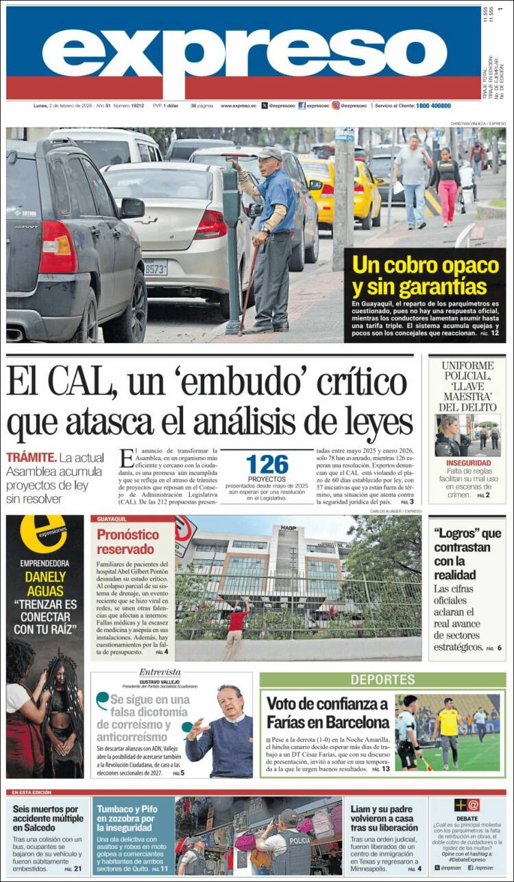 Portada de Expreso (Ecuador)