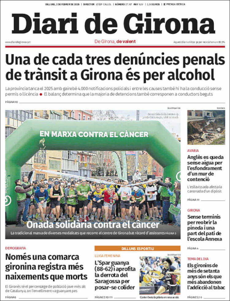 Portada de Diari de Girona (Espa&ntilde;a)