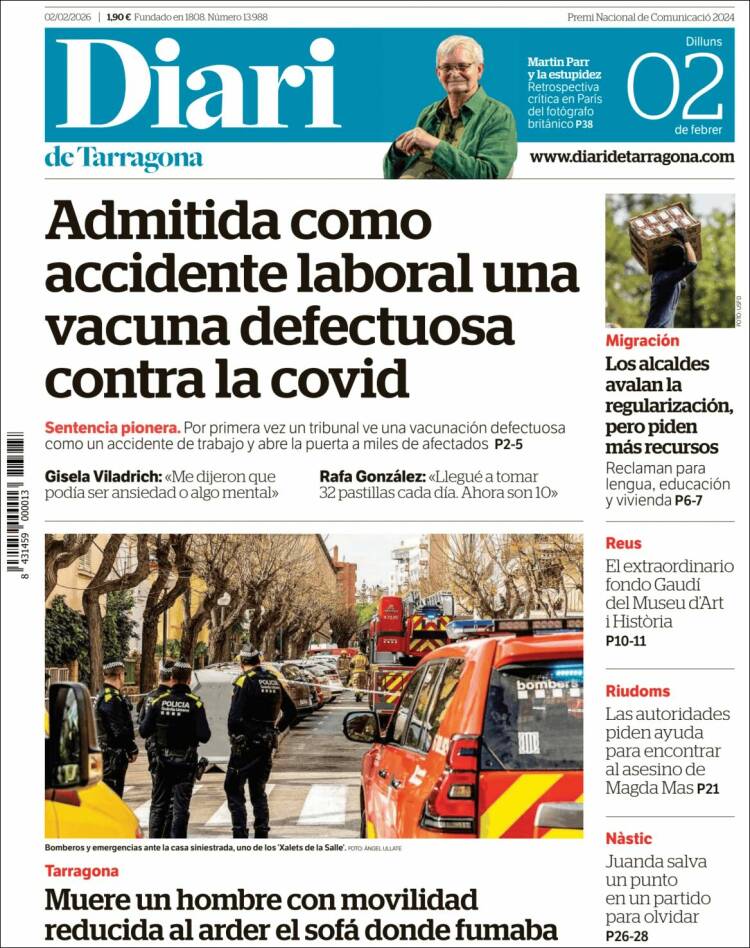 Portada de Diari de Tarragona (Espa&ntilde;a)