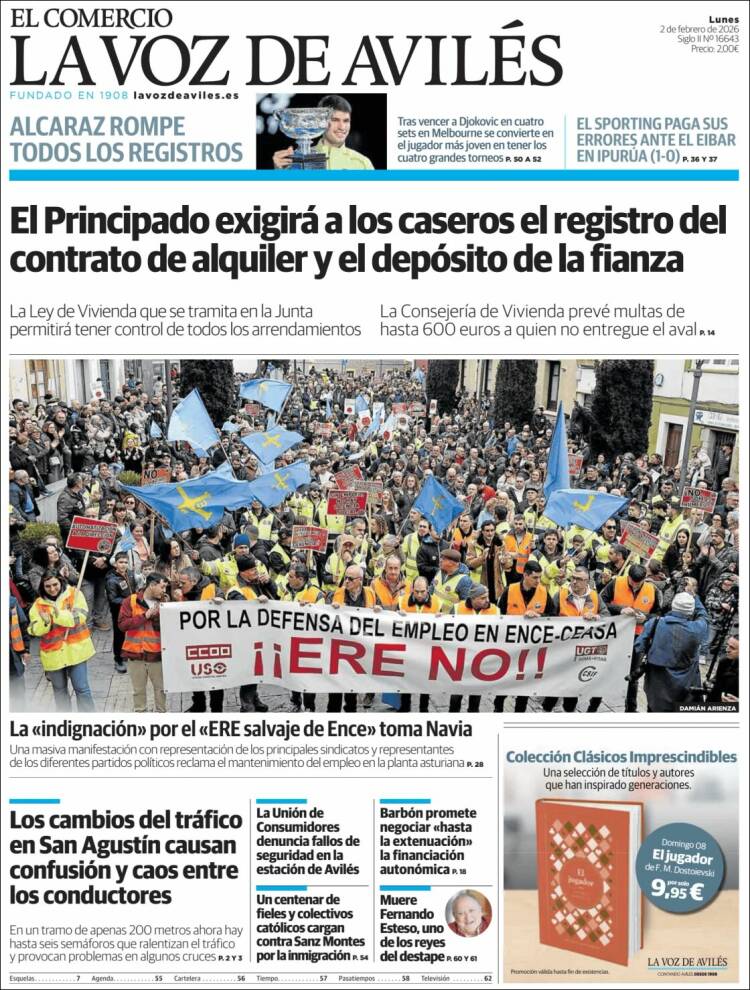 Portada de El Comercio - Avilés (Espa&ntilde;a)