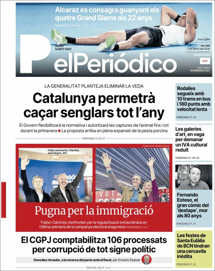 Portada de El Periódico de Catalunya (Espa&ntilde;a)