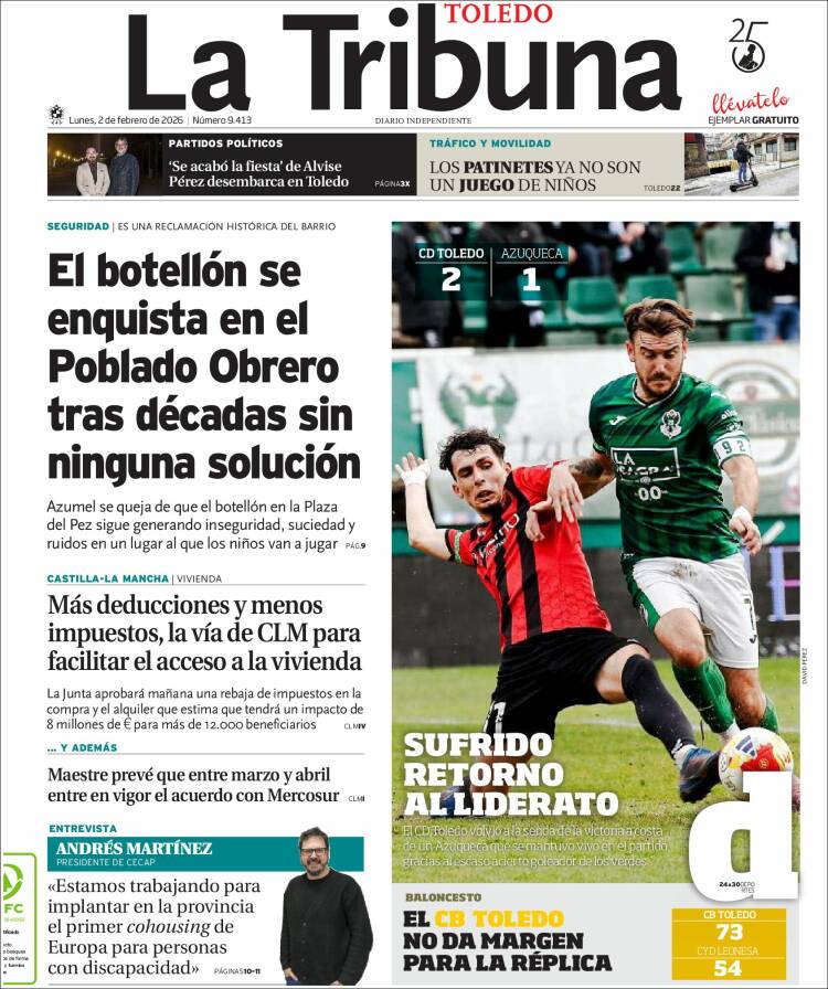 Portada de La Tribuna de Toledo (Espa&ntilde;a)