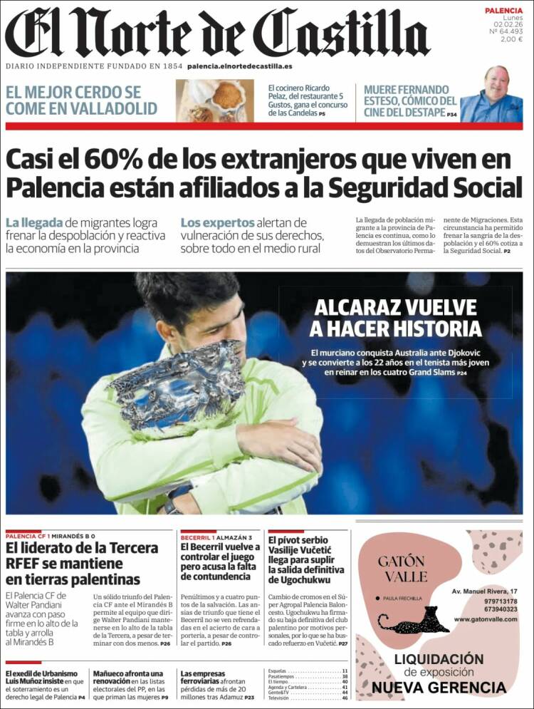 Portada de Norte de Castilla - Palencia (Espa&ntilde;a)