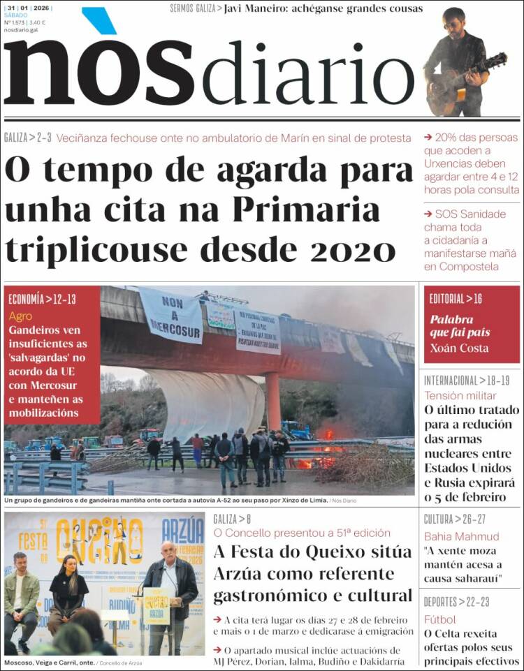 Portada de Nòs Diario (Espa&ntilde;a)