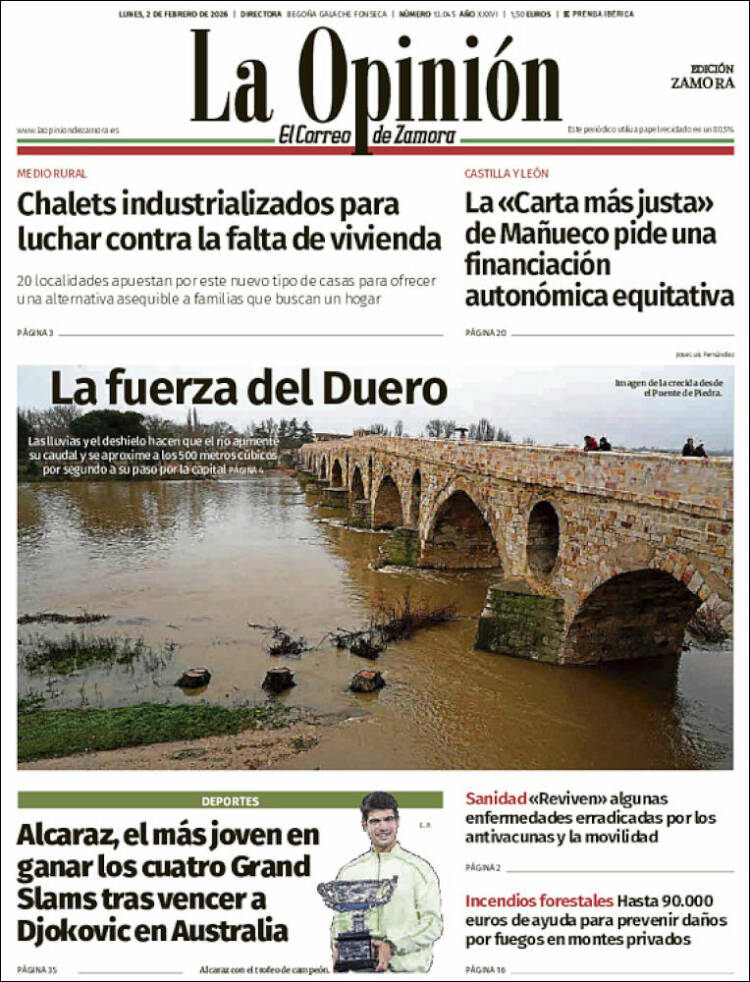 Portada de La Opinión - El Correo de Zamora (Espa&ntilde;a)