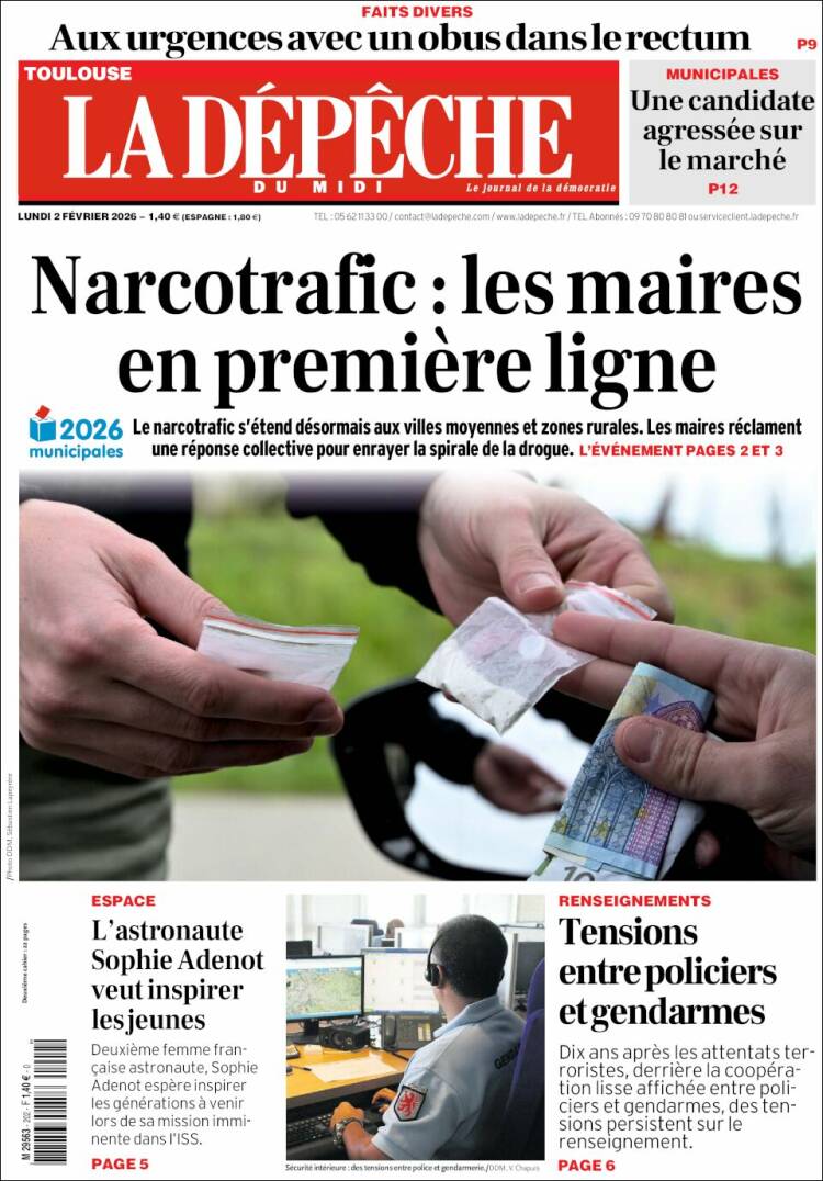 Portada de La Dépêche du Midi (Francia)