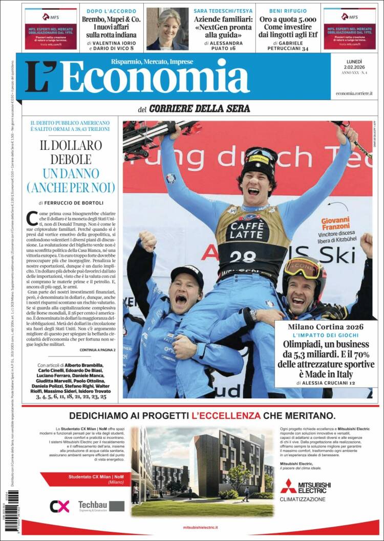 Portada de L'Economia (Italia)