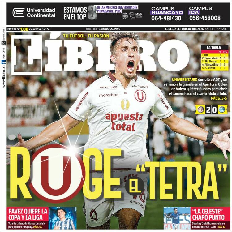 Portada de Líbero (Per&uacute;)