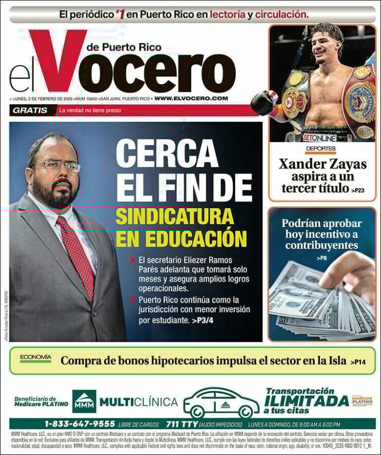 Portada de Vocero (Puerto Rico)
