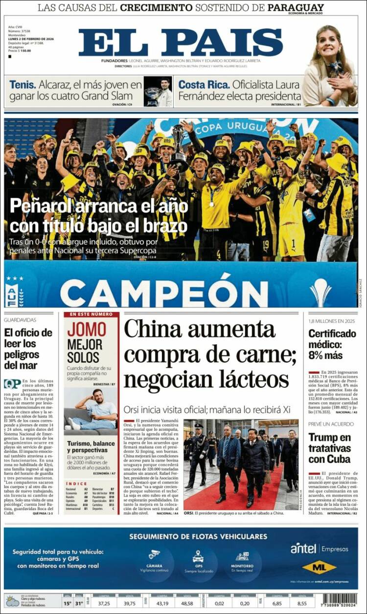 Portada de El País (Uruguay)