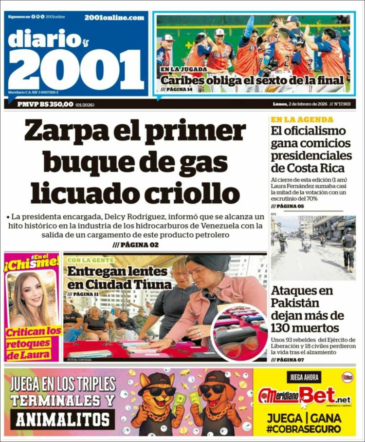 Portada de 2001 - Dosmiluno (Venezuela)