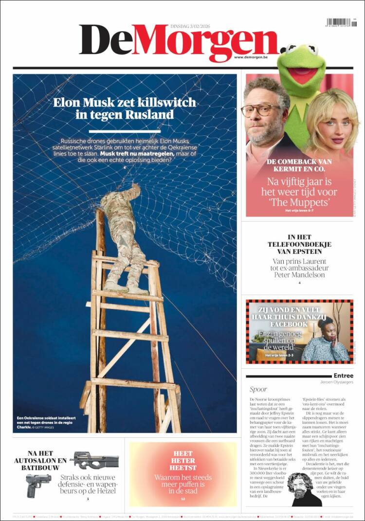 Portada de De Morgen (B&eacute;lgica)