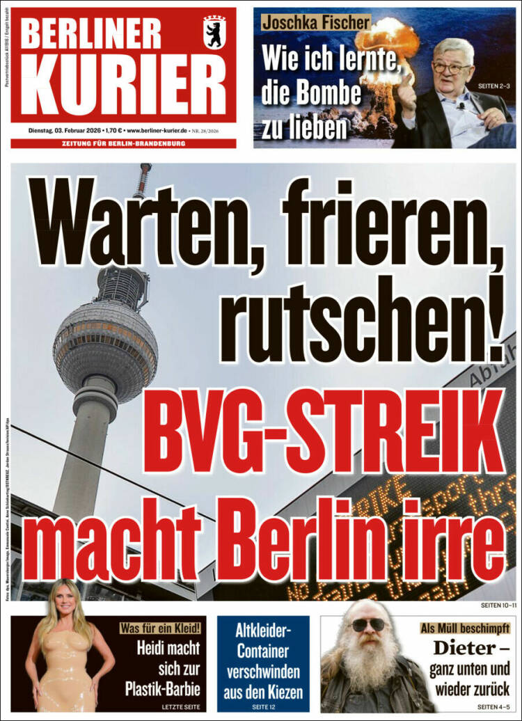 Portada de Berliner Kurier - Startseite BK (Alemania)