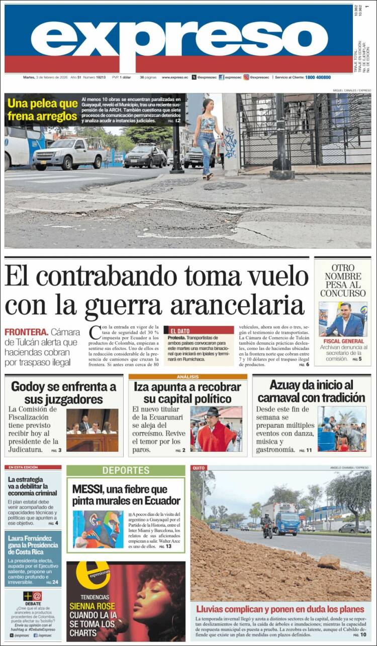 Portada de Expreso (Ecuador)
