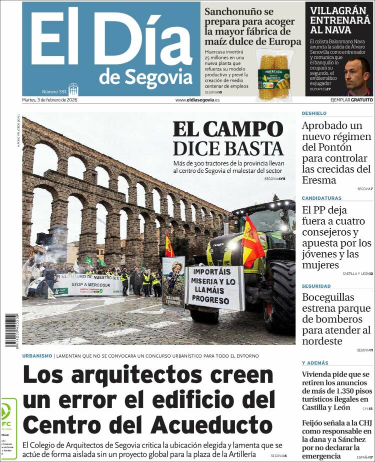 Portada de El Día de Segovia (Espa&ntilde;a)