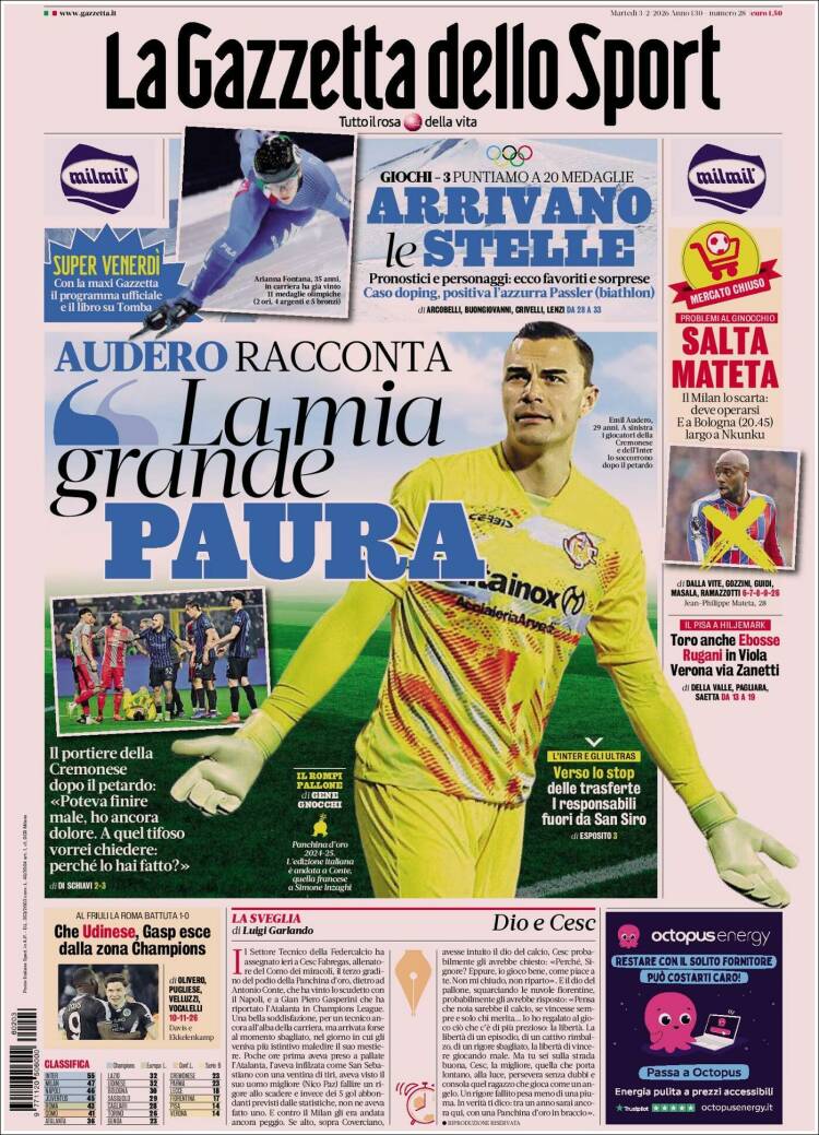 Portada de La Gazzetta dello Sport (Italy)